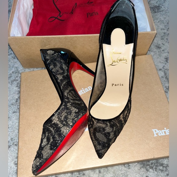 Christian Louboutin Shoes - Christian Louboutins Follies Lace-Black size 7 (37)